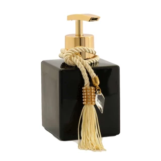 01 Frasco Vidro Cubo Preto 250ml Porta Sabonete C/ Válvula Super Luxo
e Pingente