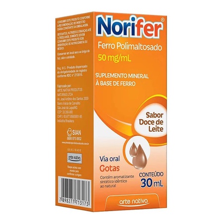 Norifer Ferro Bisglicinato Sabores Arte Nativa 30ml | Shopee Brasil