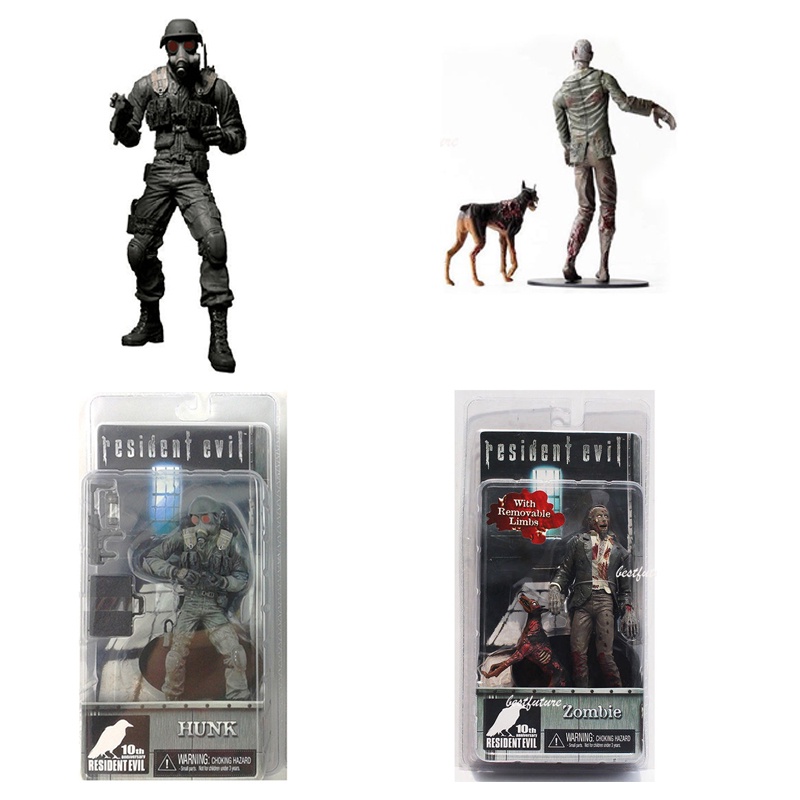 Lot De Figurines Resident Evil NECA - Zombie Et Hunk - Échelle 1/10 - NEUF