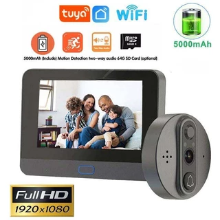 Tuya Smart Home Visualizador Digital De Portas WIFI Sem Fio De 4,3 Polegadas LCD 1080P Câmera De Vídeo Intercomunicador De Porta PIR Detecção De Movimento