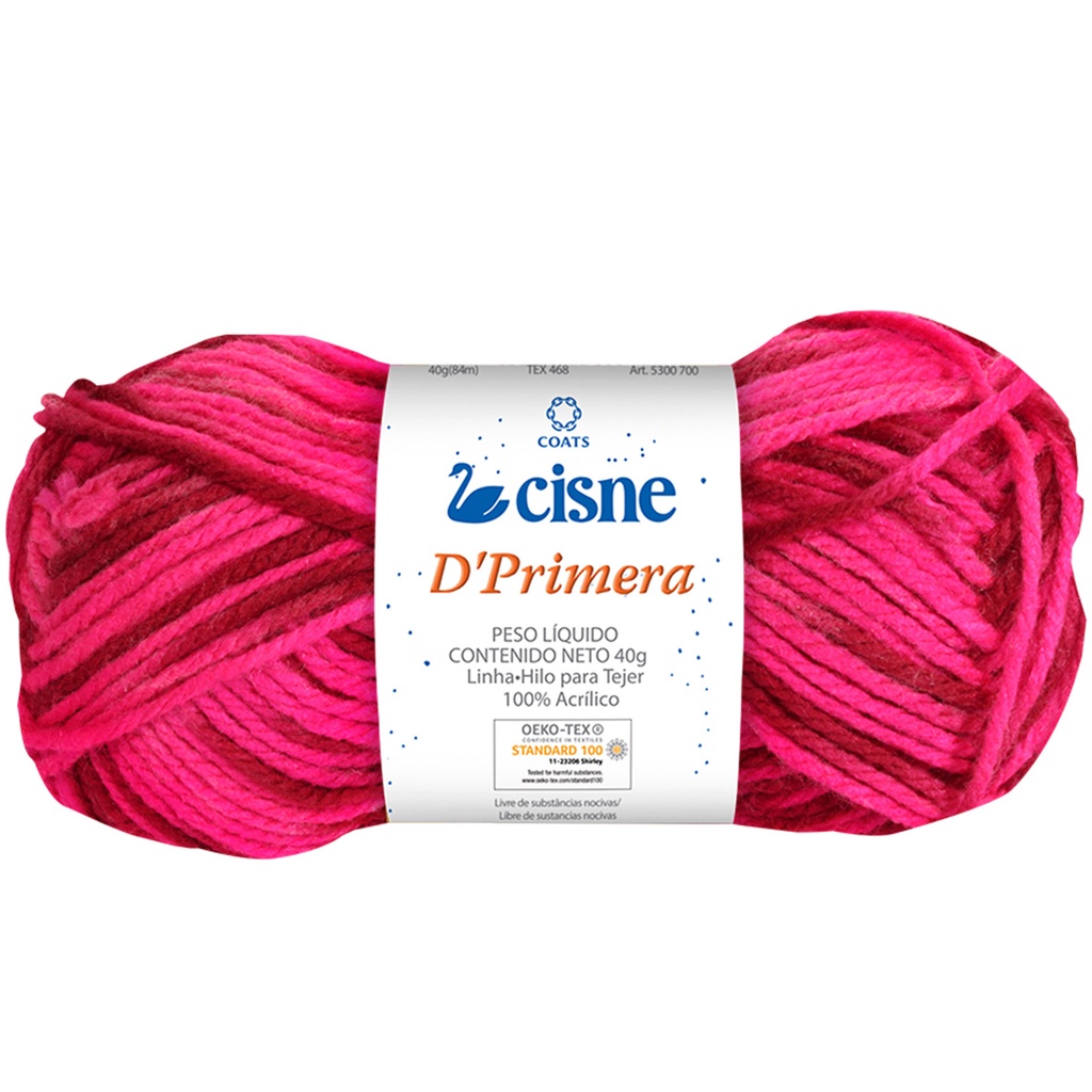 フラーレン　みの Novelo de Lã Cisne D'Primera Coloridas 40g 84m Crochê Tricô