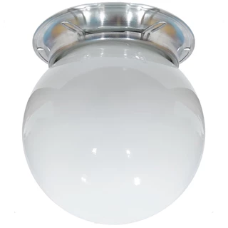 Plafon Colonial Aluminio Natural Globo Leitoso 10x15 Retrô
