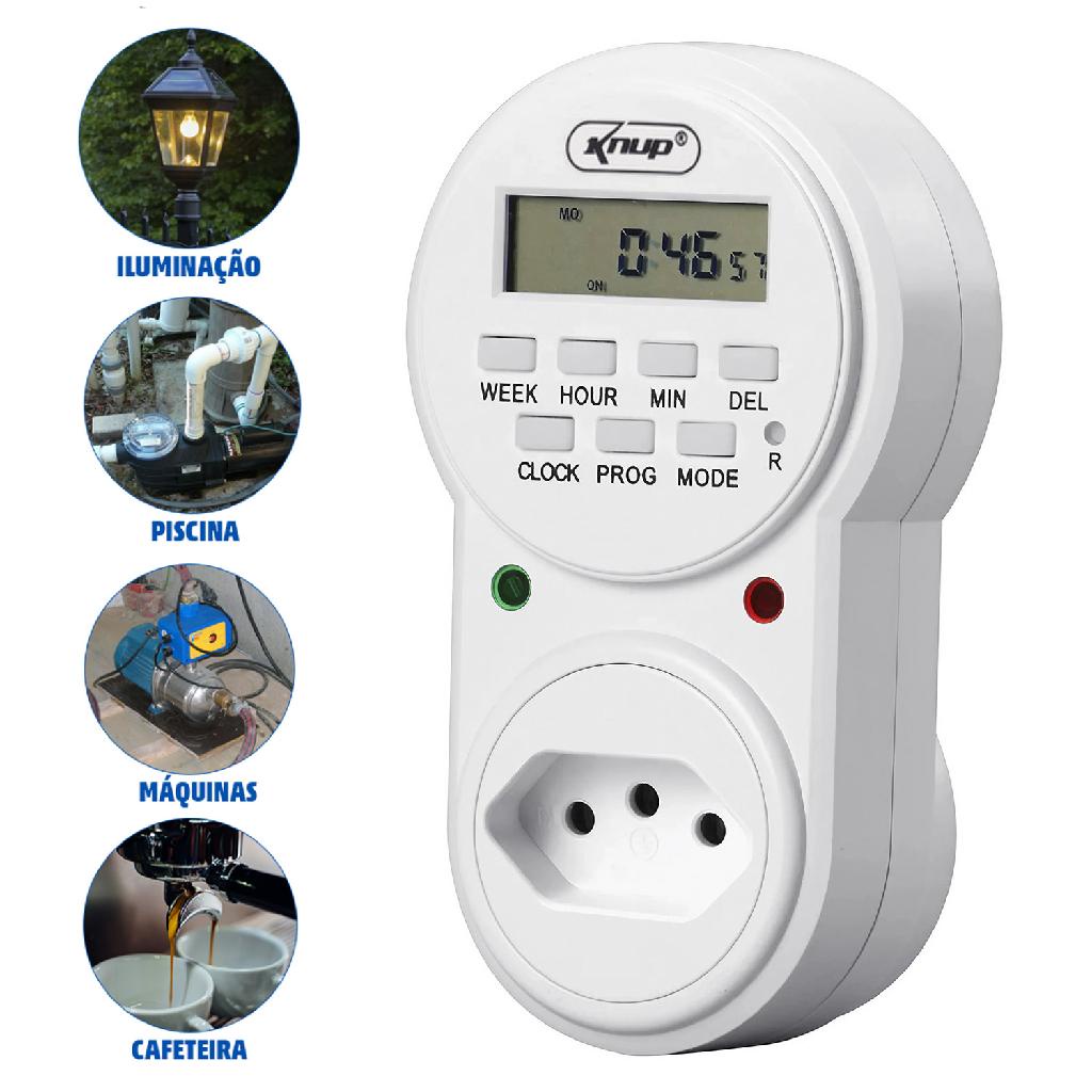 Temporizador Digital Timer Liga e Desliga Programável Tomada Bivolt 10A ...