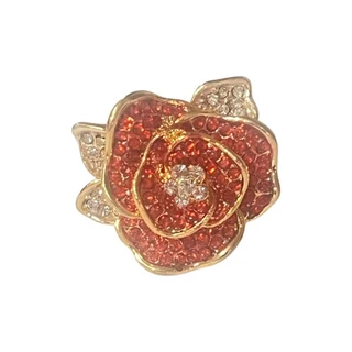 Anel de Flor Com Strass Em Aco Inox Cod. 4834-9