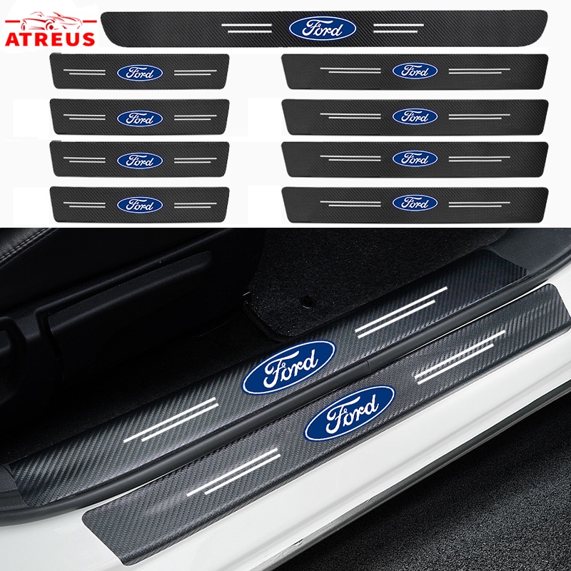 Para Ford Adesivo Soleira De Porta De Carro De Fibra De Carbono Soleira De Porta Anti-risco Protetor De Porta-Malas Para Ford Ka Focus mk2 Ranger Novo Fiesta Fusion Ecosport Edge