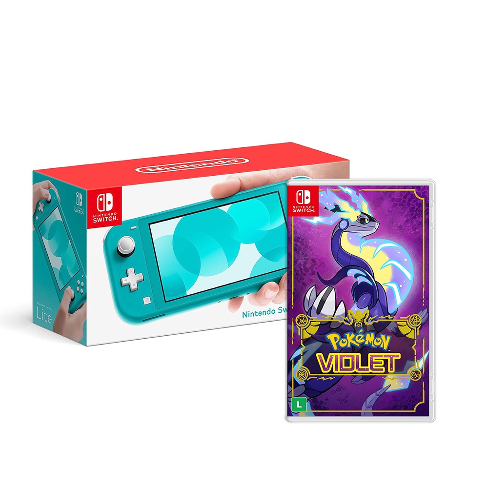 Console Nintendo Switch Lite Turquesa + Jogo Pokémon Violet