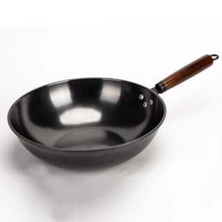 Panela De Ferro Nitrogênio A Gás King Kong wok Preto Aço Carbono Antiaderente Não Revestida Extremamente Ferrosa