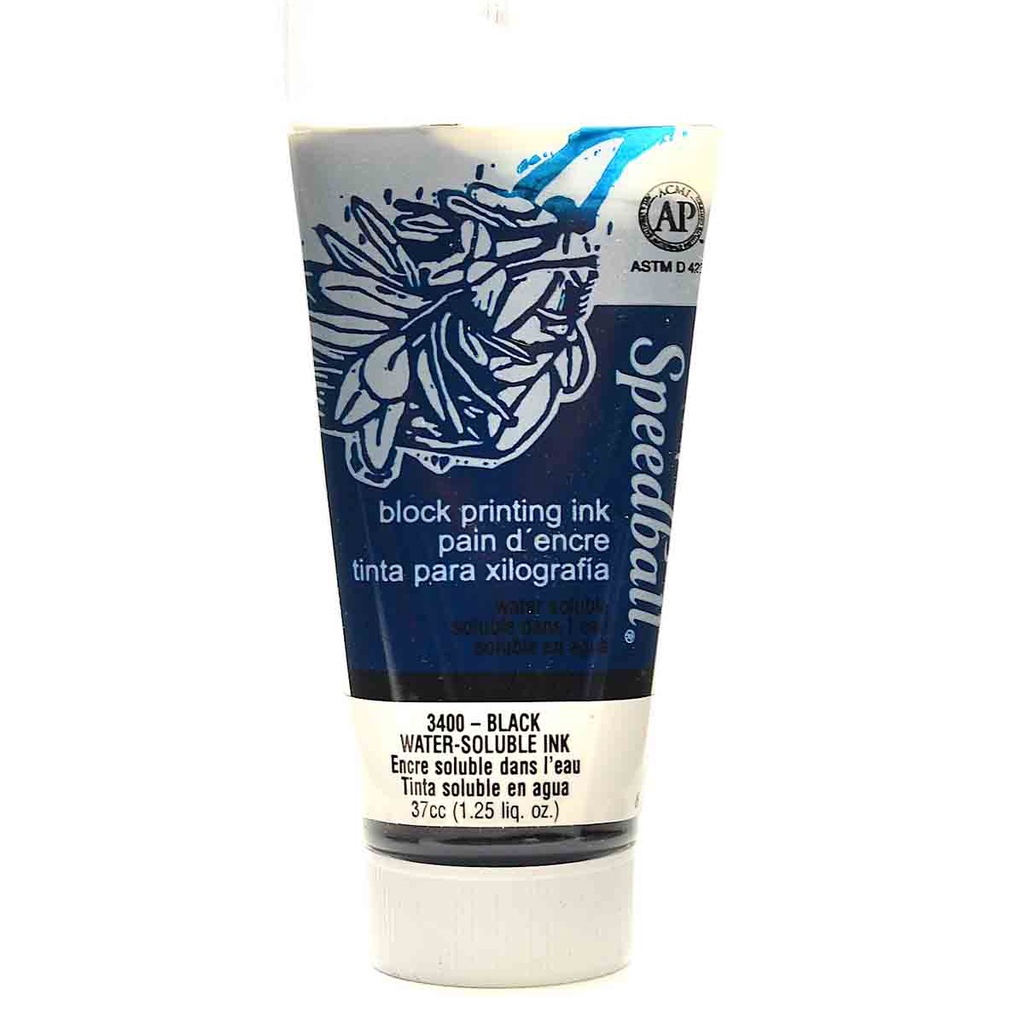 Tinta de Xilogravura SpeedBall Base Agua 3400 Black 37ml