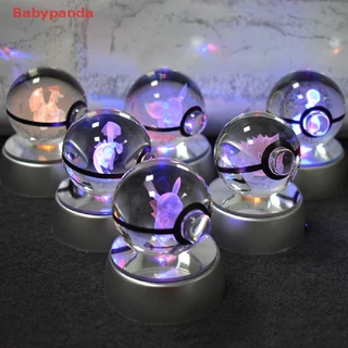 [Bola De Cristal Pokemon 3D Toy Snorlax Mewtwo Pikachu Figuras Pokémon LED Light