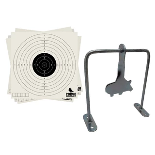 Alvo De Ferro Metal Giratório Javali e 50 Alvos de Papel 14x14