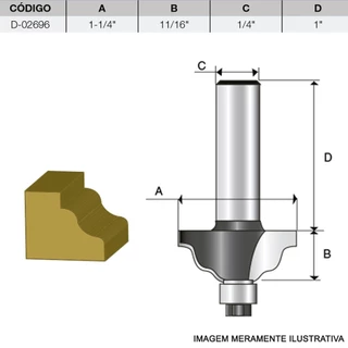 Fresa para Moldura em Onda com Rolamento HT 1.1/4 Pol D-02696 Makita