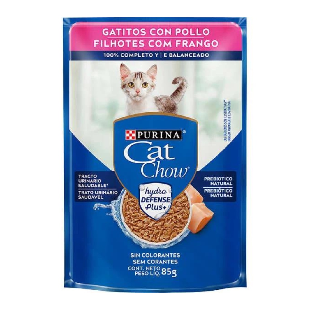 Ração Úmida Sachê Cat Chow Filhotes Sabor Frango 85g Purina | Shopee Brasil