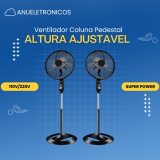 Ventilador Coluna Pedestal Super Power Altura Ajustável 110/220V