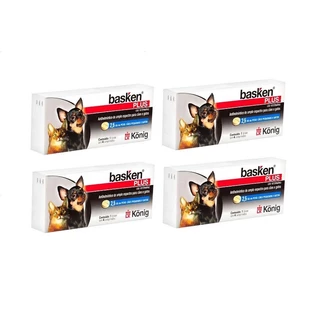 Kit 4 Vermífugo Basken Plus Antiparasitário Até 2,5 Kg Konig