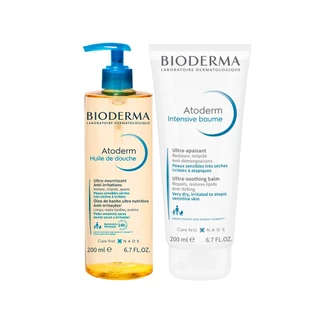 Kit Corporal Bioderma Atoderm - Óleo de Banho e Creme Hidratante Intensive Baume 200ml em Oferta na Shopee
