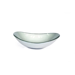 CUBA DE VIDRO OVAL 55CM PRATA