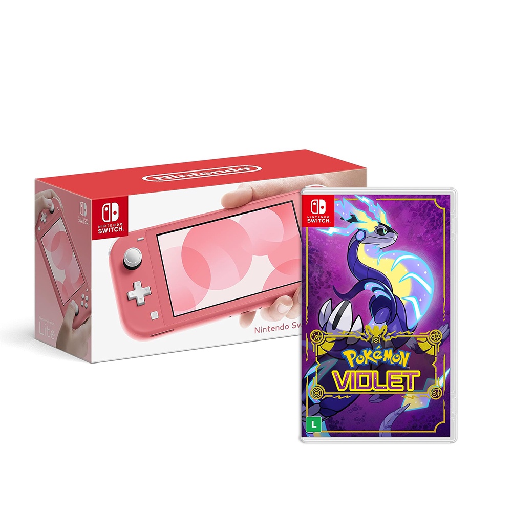 Console Nintendo Switch Lite Coral + Jogo Pokémon Violet