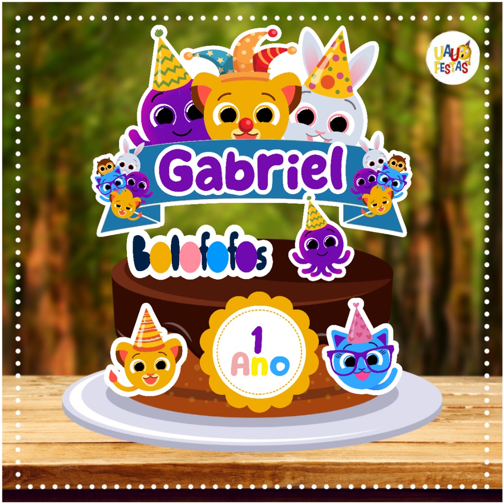 Topo de Bolo Personalizado - Bolofofos