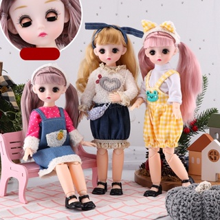 Brinquedos De 30cm Bjd Girls Toys 23 Bonecas De Junta Removíveis Podem Piscar Vestido De Moda Maquiagem Corpo Plástico