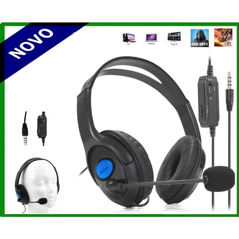 Fone Headset Gamer P2 Para Xbox One Ps4 Notebook Pc Celular Ps4