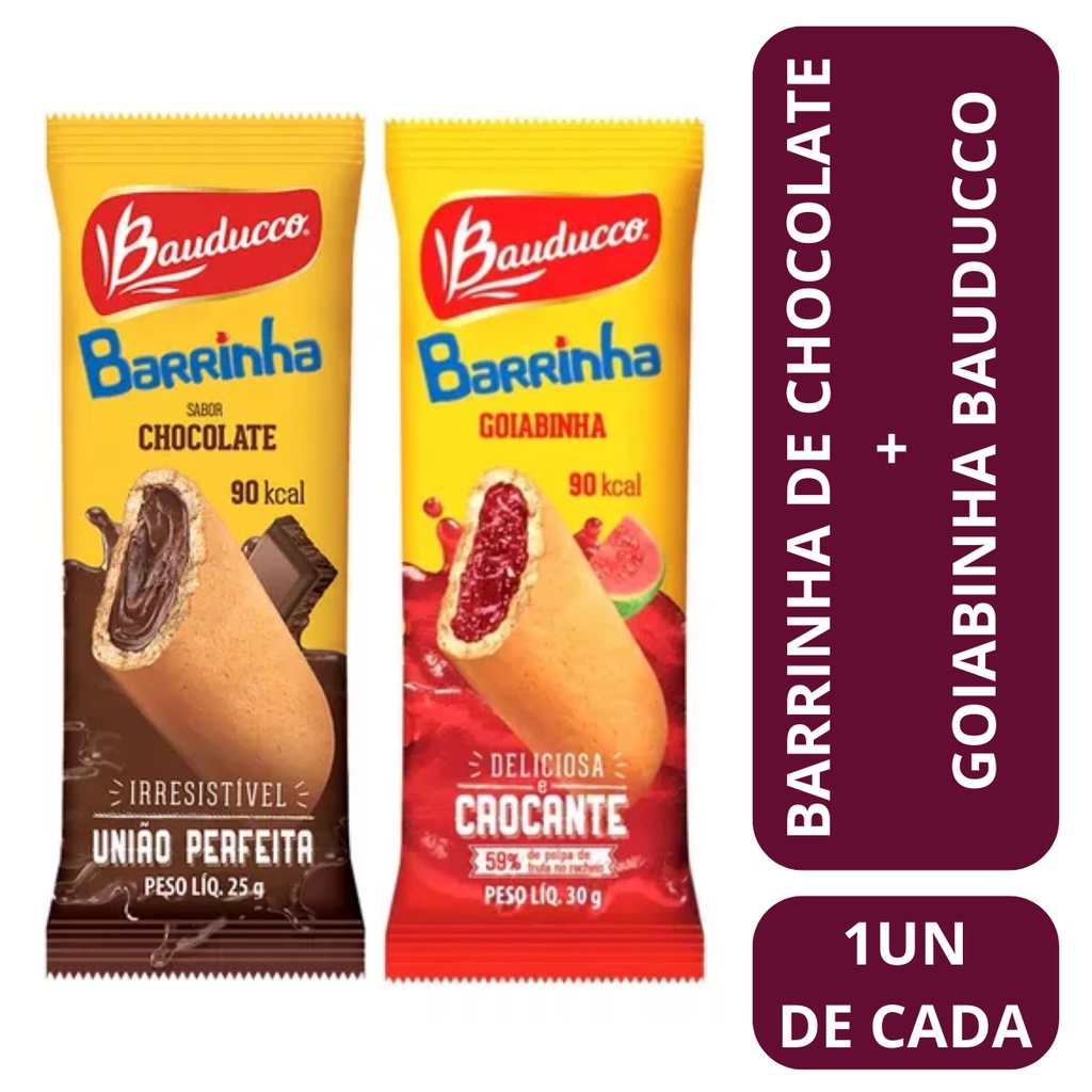 Maxi Barrinha Recheada Sabor Goiabinha Bauducco c/ 20 Kit 3 Caixas :  : Alimentos e Bebidas