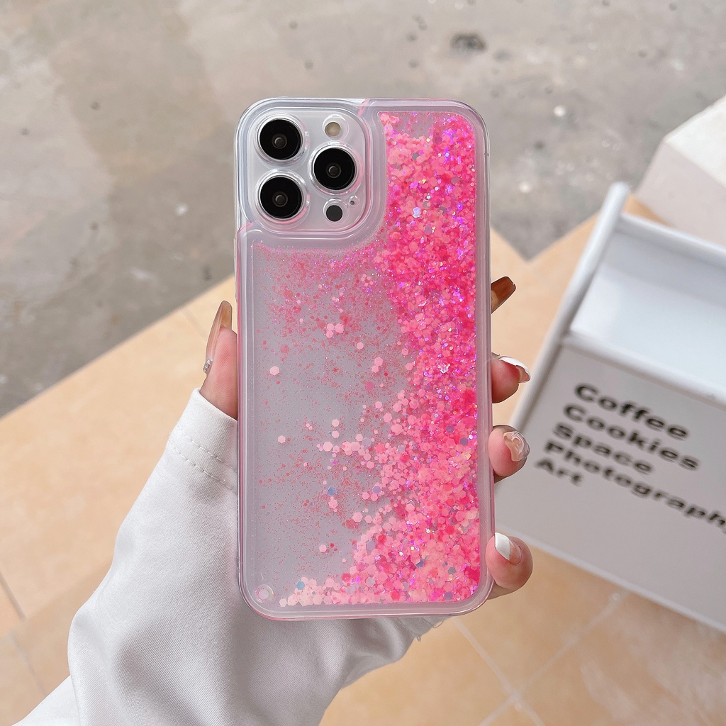 Estojo Luminoso De Luxo Para Telefone De Areia iPhone 14 13 12 11 Pro MAX capa Movediça Com Brilho Líquido