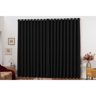 Cortina Blackout Em Tecido 3,00x2,80 Corta Luz Preta