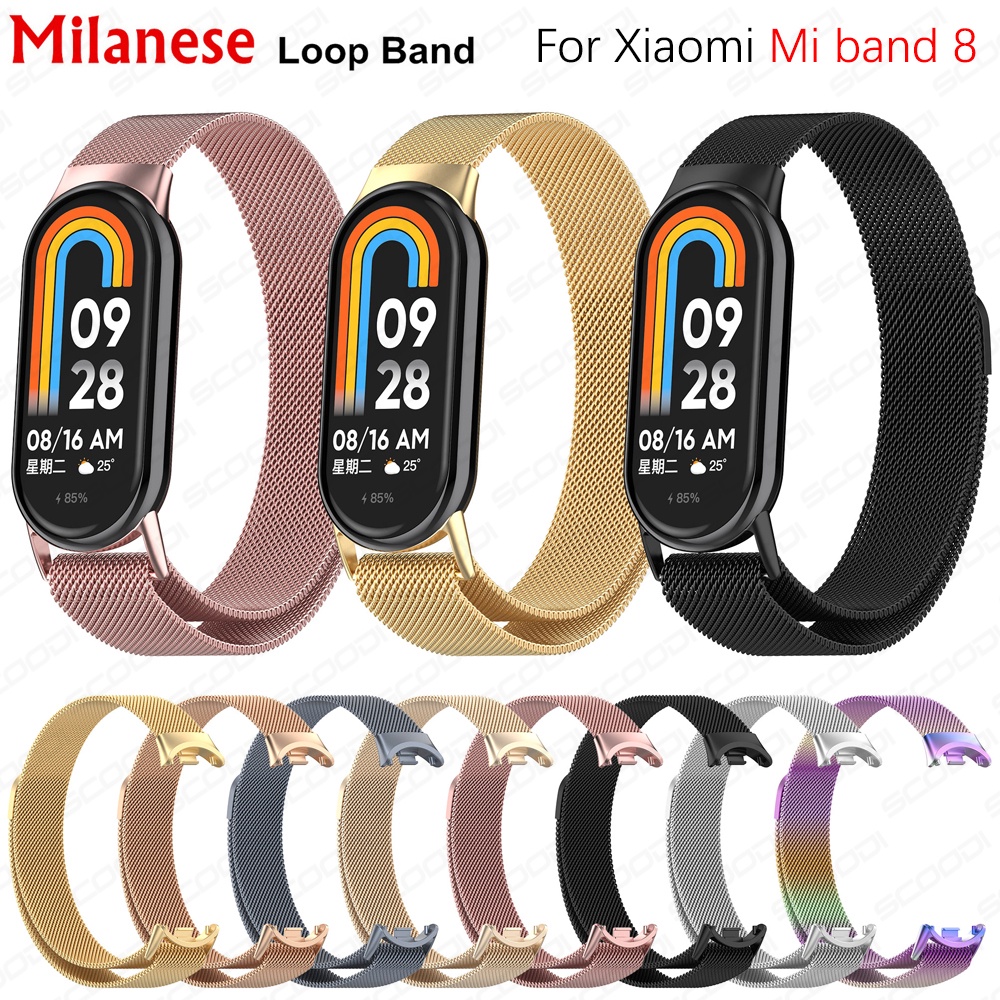 Bracelete Miband 8 De Aço Inoxidável Para Xiaomi Mi Band 8