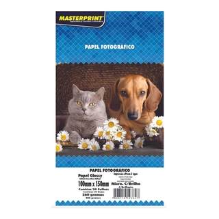 Papel Fotográfico 265g Inkjet 10X15 A6 Glossy Microporoso 20 Folhas - Com Brilho