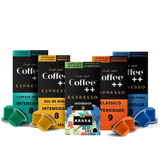 Kit de Cápsulas de Café Coffee Mais, compatível com Nespresso, contém 50 cápsulas