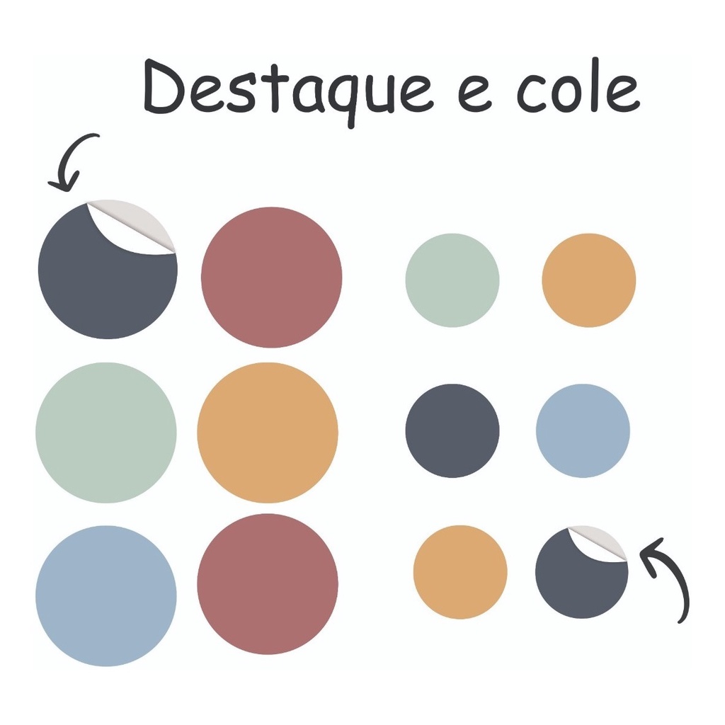 Adesivos De Parede Decorativo 200 Bolinhas 4cm E 2cm Boho