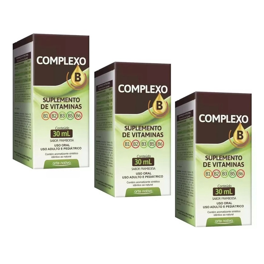 Kit 3 Complexo B Alimentar Vitaminas Gotas 30ml Arte Nativa | Shopee Brasil