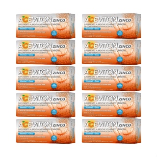 Aceviton Vitamina C + Zinco Suplemento Alimentar Efervescente C/10un - kit C/10