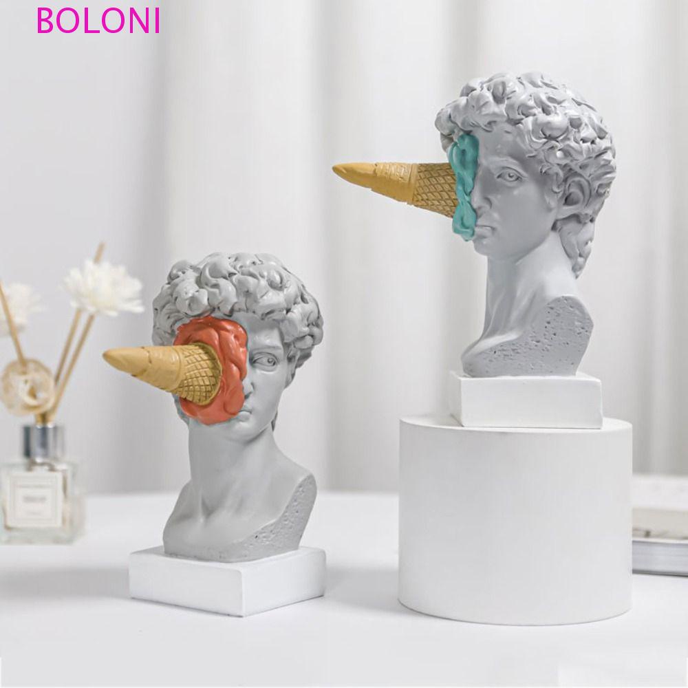 Estátua De BOLONI David , Sorvete Nórdico De Caráter Ocidental Figurine Moderno Abstract Smashed Face Desktop