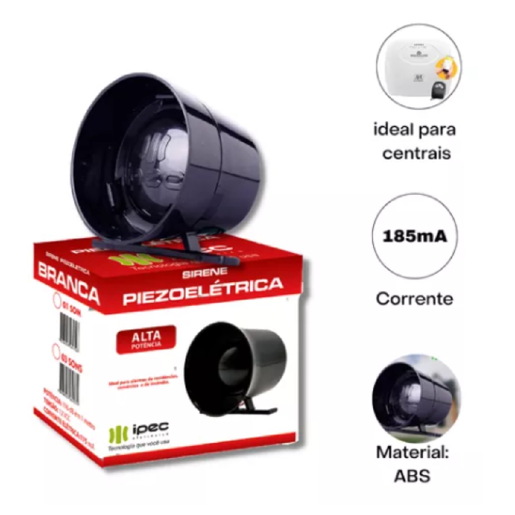 Sirene Alarme E Cerca Eletrica Monotonal Residencial 12v | Shopee Brasil