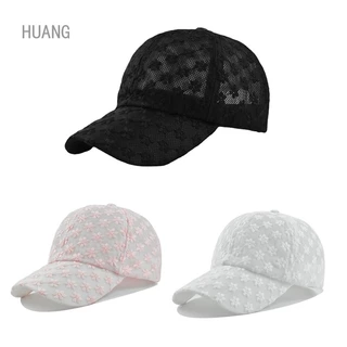 HUANG Lace Fashion Cutout Recorte De Moda Protetor Solar Visor De Baseball Cap-Black/Adjustable
