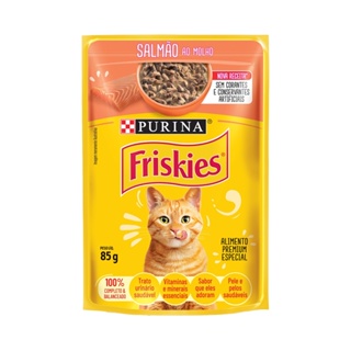 Ração Úmida Nestle Purina Gatos Friskies Salmão ao Molho Sachê 85g