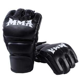 Luvas de boxe Meio dedo MMA Sanda para adultos espessados para fitness de combate