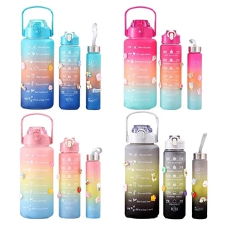 Garrafa de Água 1 Litro, Galão 2l e Copo Squeeze - Kit 3 peças