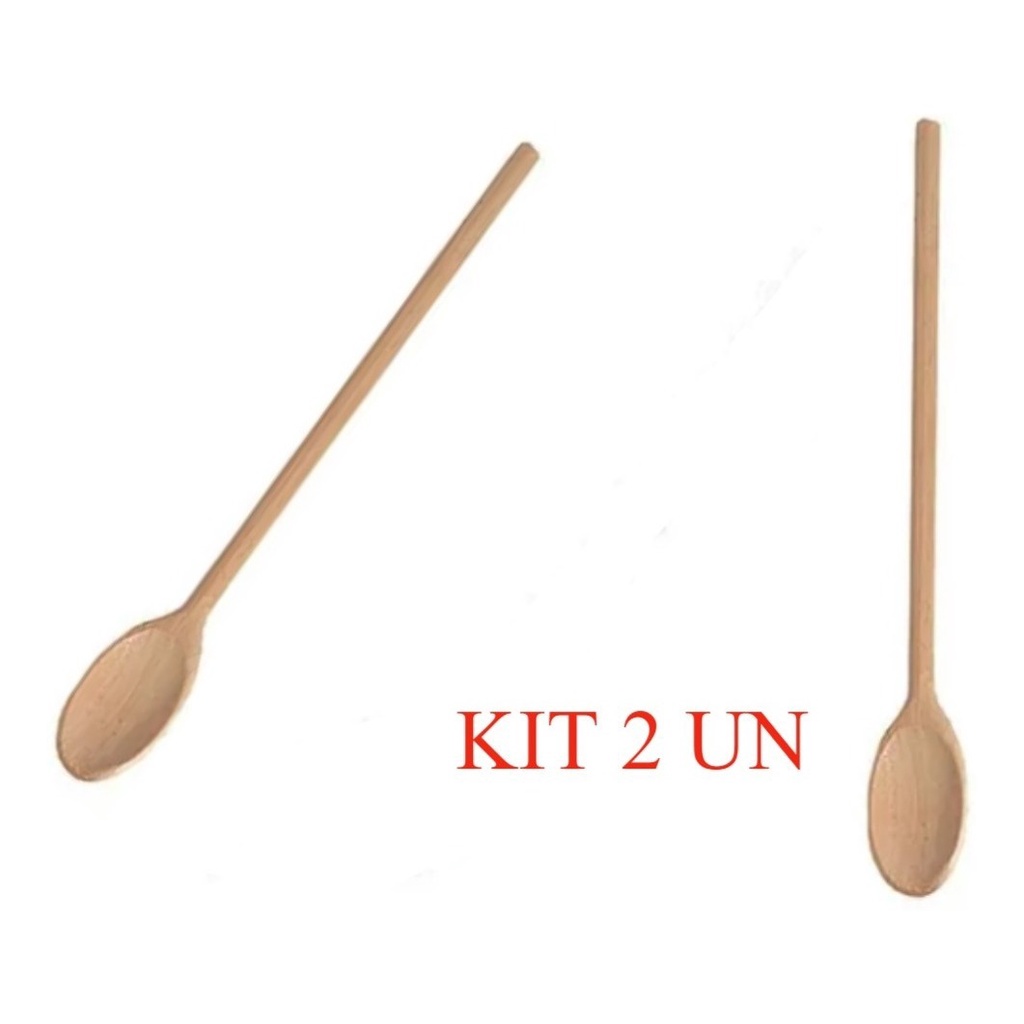 KIT 2 Colher De Pau Madeira Para Cozinha Lembrancinha 24 cm