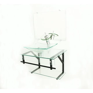 GABINETE DE VIDRO 60CM APX COM CUBA RETANGULAR INCOLOR