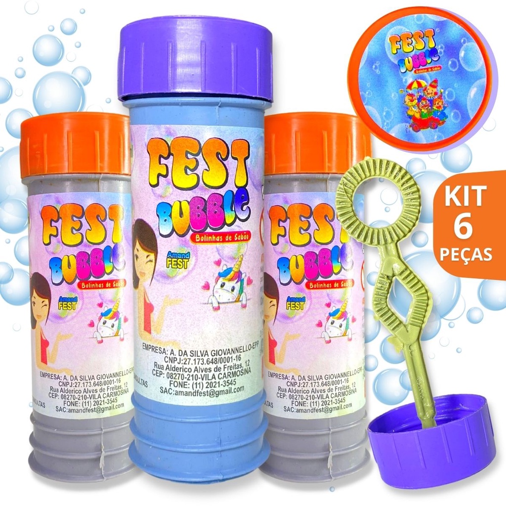 Kit 6 Potinhos De Bolhas Sabão Lembrancinhas Festa | Shopee Brasil