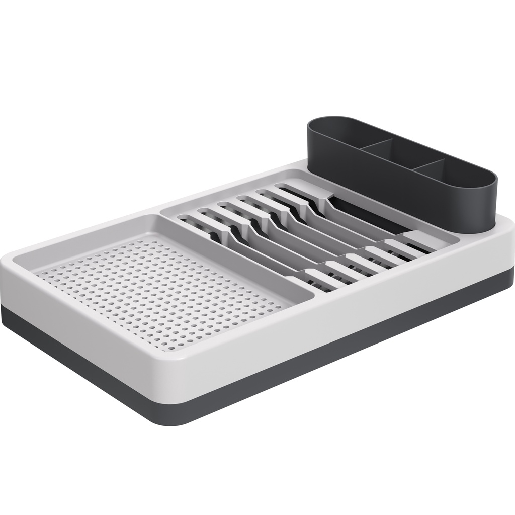 Escorredor De Louça Plástico Coza Flat Cinza Frio