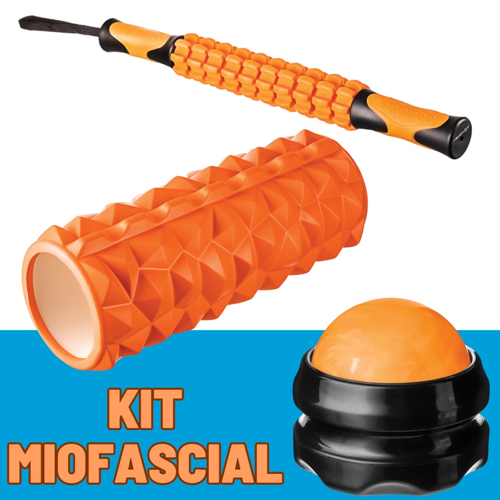 Kit Liberação Miofascial Rolo de liberação + Massageador Roller Ball ...