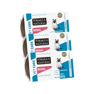Kit 3 Rações Úmidas Fórmula Natural Vet Care Gatos Renal 100g