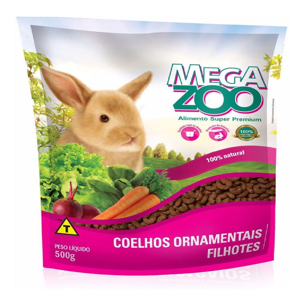 Alimento Ração Para Coelho Filhote Mini Premium 500g Megazoo Filhotinho ...