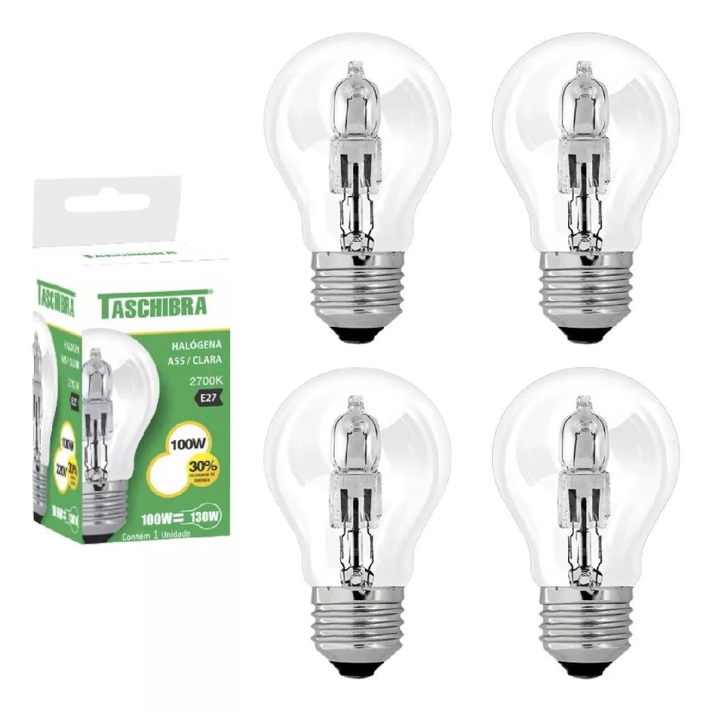 Kit 5 Lâmpada Incandescente 100w 2700K A55 Churrasqueira Antiga Halógena Estufa