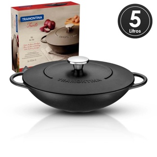 Panela Wok Tramontina 32cm Trento Ferro Fundido Antiaderente