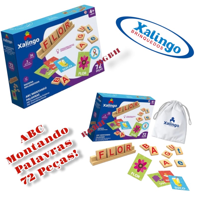 Brinquedo Pedagógico Em Madeira Linha TDAH ABC Montando Palavras I Ou ...