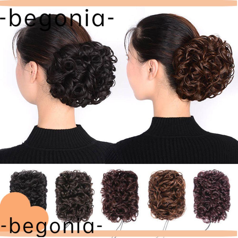 Begonia Moda Mulher Fácil Clipe Em Acessórios Da Peruca Pente Grampo Em Pedaços De Cabelo Onda Encaracolado Coque Cabelo Chinhanon